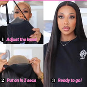 Wear Go Glueless Wig Brazilian Straight 6x4 HD Lace Closure Glueless Wig Human Hair Ready To Wear Pre Cut Pre plucked HAIR