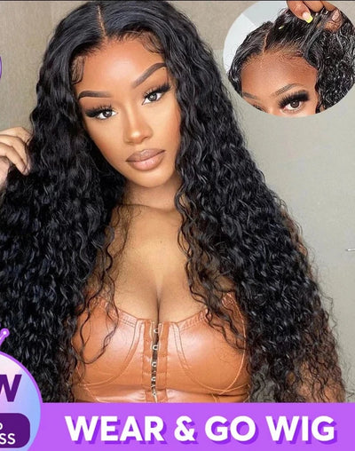 4x4 Closure Glueless Wig Human Hair Ready To Wear 5x5 Pre-Cut Transparent Hd Lace Curly Wigs For Women Wear And Go Brazilian Wig