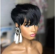 Glueless Wig Short Pixie Cut Human Hair Straight Remy Brazilian Hair Wigs For Black Women Machine Made