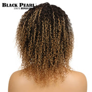 Black Pearl Brazilian Jerry Curly Remy Hair Short Human Hair Wigs For Black Woman All Machine Made T1B 4 27 Ombre Color Wig 199g