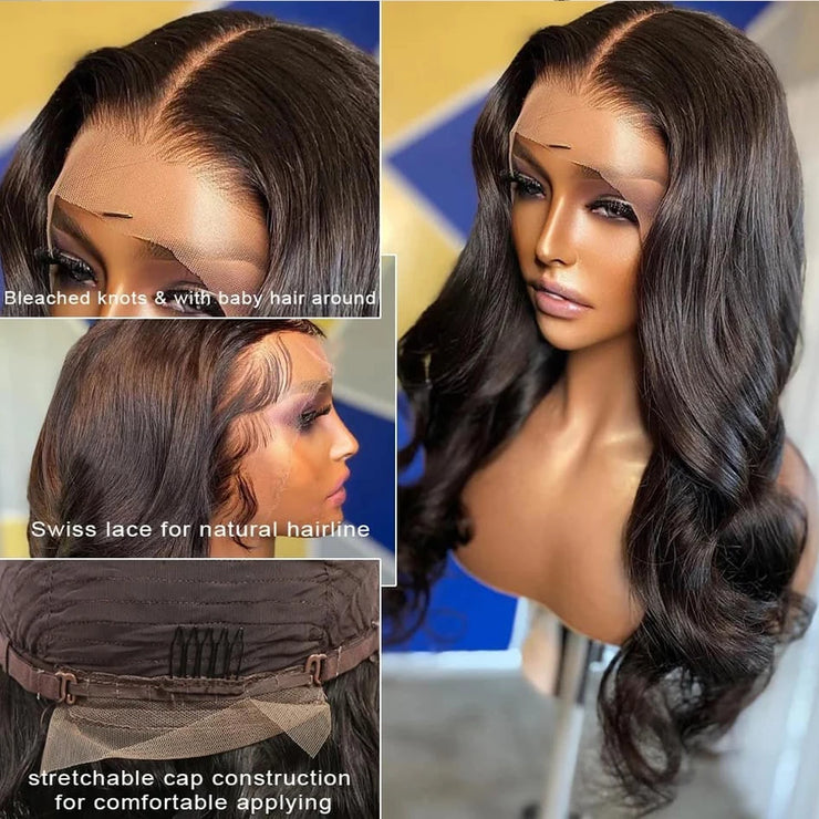 13X4 Transparent Lace Frontal Wig 30 Inch Brazilian Body Wave Lace Front Wig Human Hair Lace Frontal Closure Wigs For Women