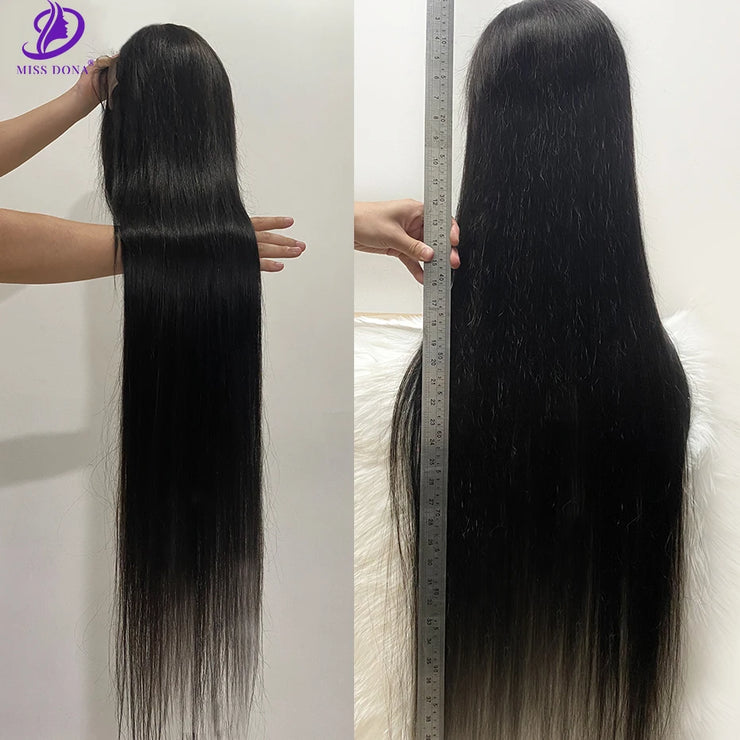 250 Density 46 48 Inch Straight HD Lace Front Human Hair Wigs Lace Frontal Wig 13x6 Transparent Lace Wigs Pre plucked Lace Wigs