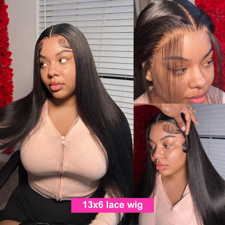 Ready to Wear Go Glueless Wig Bone Straight 13x6 HD Lace Frontal Wig Bob Human Hair 6x4 Transparent HD Lace Front Closure Wig