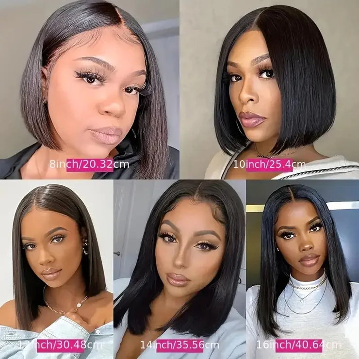 Brazilian Straight Bob Wig Human Hair 4x4 Lace Front Human Hair Wigs 150% Density Short Bob Wigs for Black Women