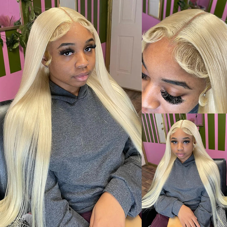 250 Density Blonde 613 HD 30 32 Inch Straight 13x6 Frontal Wig For Black Women 13x4 Transparent Lace Front Human Remy Hair Wigs