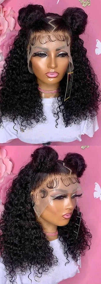 99j Burgundy Pixie Cut Lace Front Human Hair Wig Red Brazilian Short Bob Curly Lace Frontal Wig Water Deep Wave Pre Plucked 180%