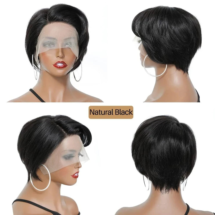 Short Human Hair Wigs Bob Wig 13x1 Lace Front Human Hair Wigs For Women Pixie Cut Wig Human Hair Perruque Cheveux Humain Hd Lace