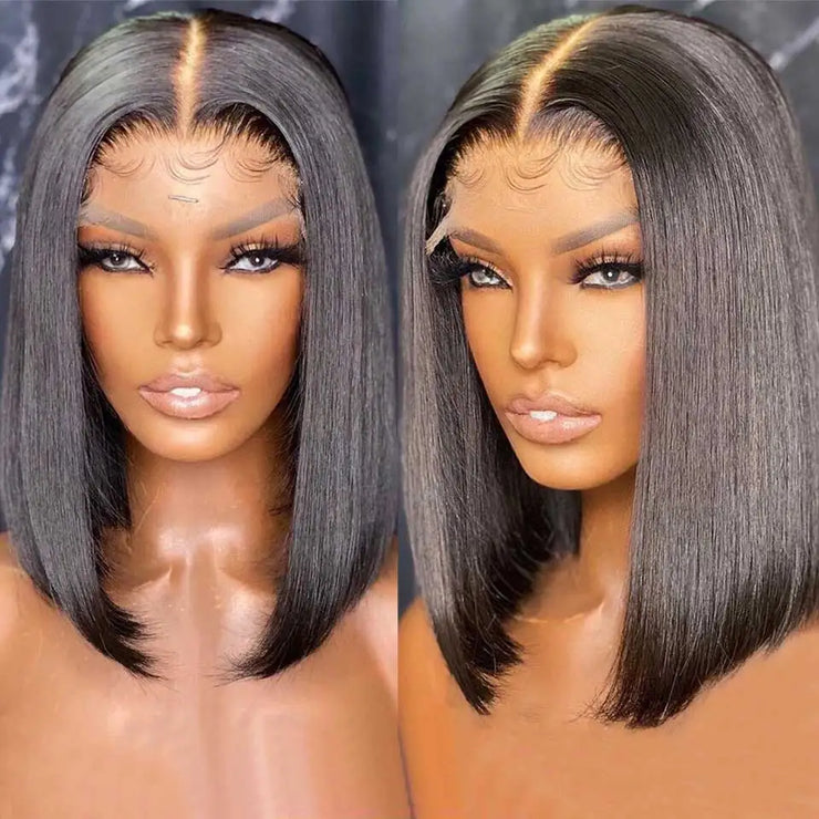 12A Glueless Wig Straight Lace Frontal Wigs Pre Plucked 13x4 Human Hair Wigs Brazilian Bone Straight Short Bob Wig For Women