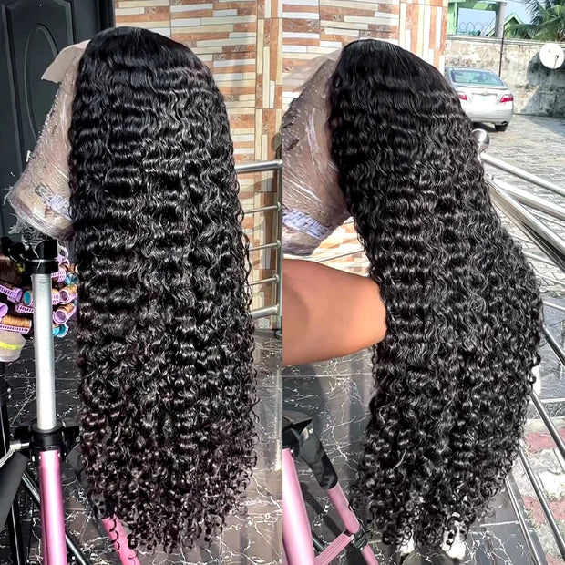 30 40Inch Water Wave Curly Lace Front Wigs 13x6 HD Lace Frontal Wig For Women Remy Indian Hair 13x4 Lace Frontal Human Hair Wigs