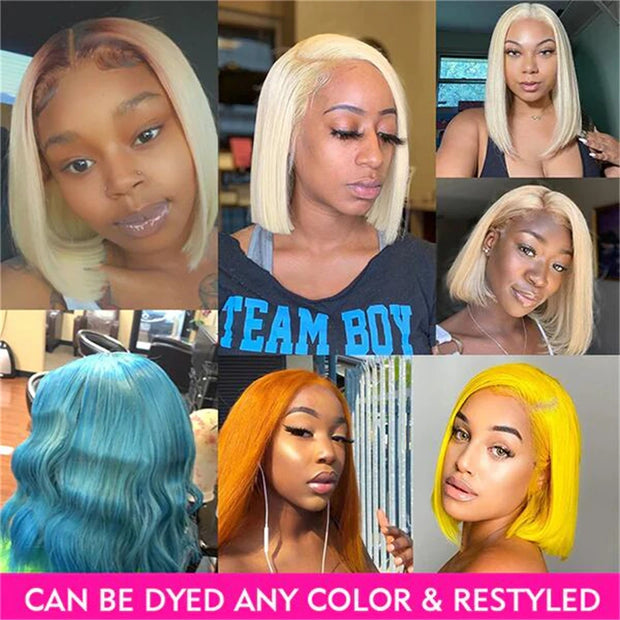 613 Blonde Bob Wig Lace Front Human Hair Wigs 13x6 13x4 Lace Frontal Wigs Remy Brazilian Bone Straight Human Hair Wigs for Women