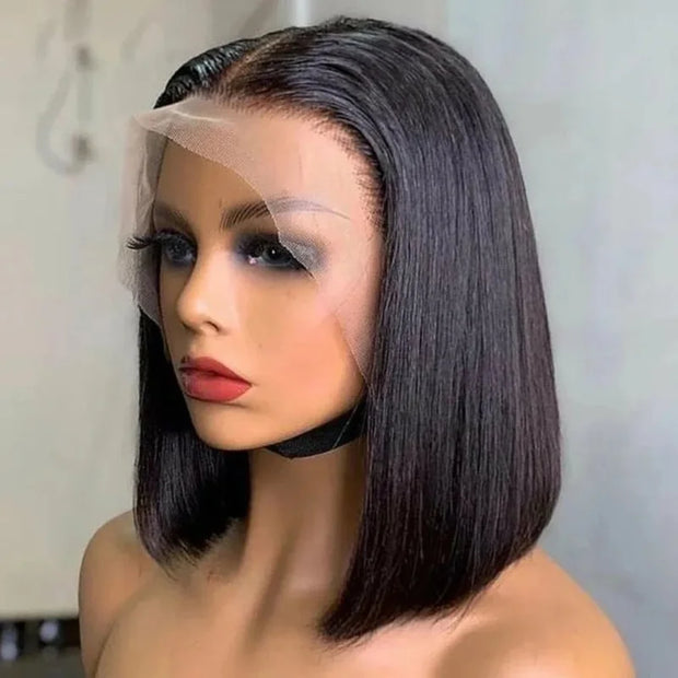 Wear Go Glueless Wig HAIR Malaysia Straight Bob Wig 4x4 HD Lace Front Wig Glueless Pre Plucked Human Wigs Ready To Go