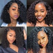 Glueless Kinky Curly Bob Wig Ready To Wear 13X4 Lace Frontal Short Curly Bob Wigs 100% Human Hair Wigs For Women 180% Brazilian