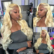 250 Density 13x6 Lace Front Human Hair Wigs 613 Blonde Body Wave 30 40 Inch 13x4 Lace Frontal Wig For Women