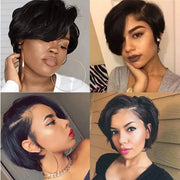 Pixie Cut Remy Human Hair Wig Short Straight Bob 13x4x1 Transparent Lace Ombre Color Wig For Women PrePlucked Glueless Cheap Wig