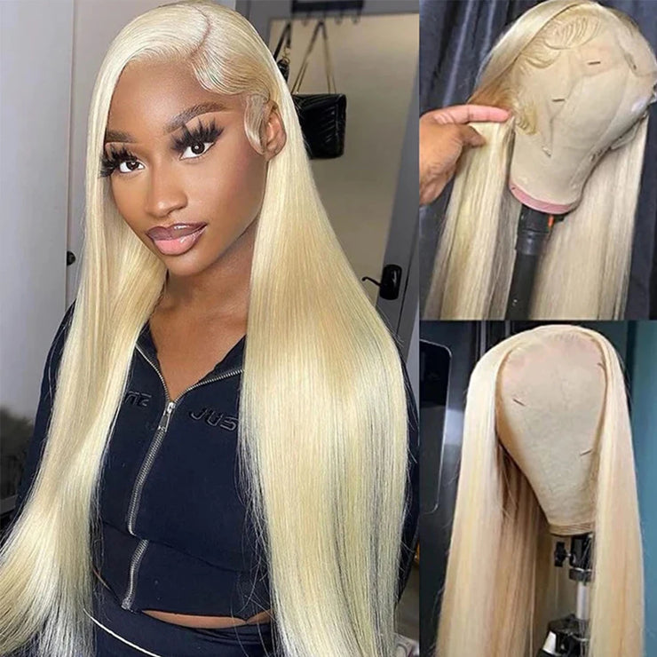 613 13x6 HD Lace Frontal Wig Blonde 613 13x4 Lace Front Human Hair Wigs For Women Pre plucked Bone Straight Human Hair Wigs 180%