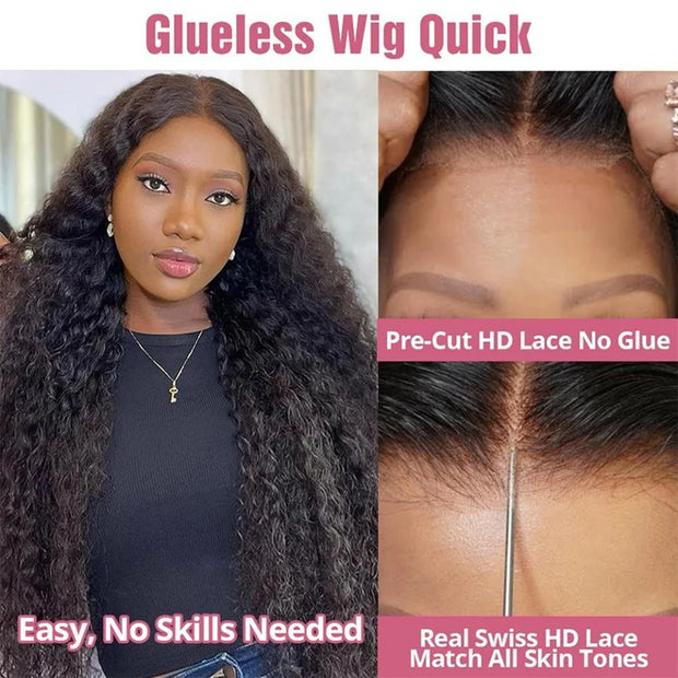 Glueless Curly Wig 5x5 4x4 Hd Closure Human Hair Ready To Wear Go Pre Cut Plucked Deep Water Wave Lace Front Human Hair Wigs