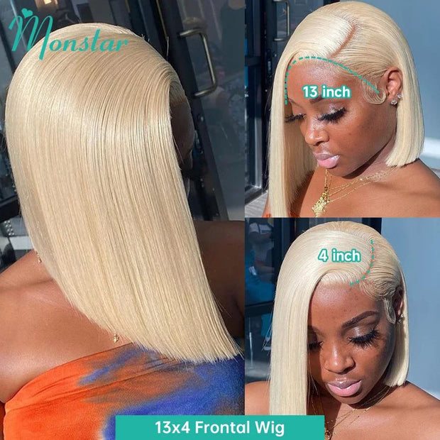 13x4 13x6 Blonde bob Wig Lace Front Human Hair Wigs 613 Straight HD Lace Frontal Wig Bob Glueless Wig Human Hair Ready To Wear