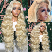 30 38 Inch 613 Body Wave 13x6 HD Lace Front Human Hair Wig Colored Loose Deep Wave Honey Blonde Lace Frontal Wig For Black Women