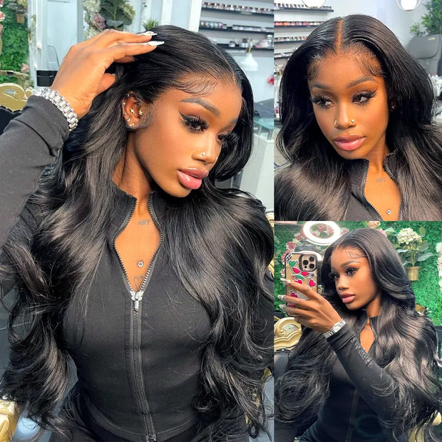 30inch 13x4 Body Wave Lace Front Wig Human Hair PrePlucked Brazilian Human Hair Lace Frontal Wigs For Women 4x4 Lace Closure Wig