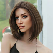 New wig for women with short straight hair bobo matte synthetic high temperature silk wig full head cover