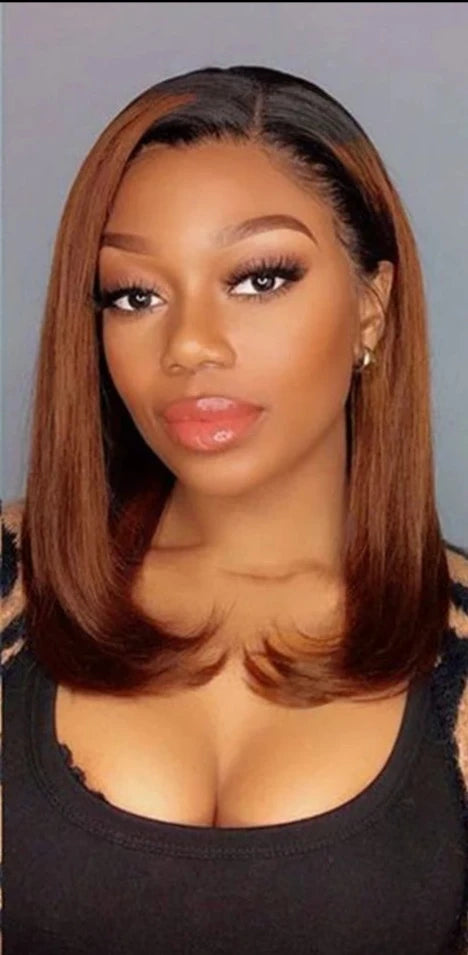 1b/30 Ombre Brown Color 13x4 Lace Short Bob Wig Human Hair Lace Front Wig Remy Hair 4x4 Lace Closure Human Hair Wigs For Woman