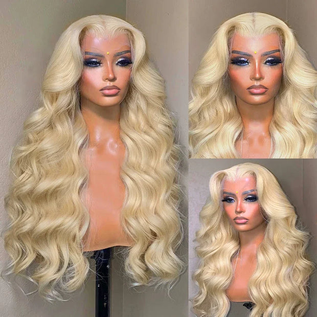 250 Density 13x6 Lace Front Human Hair Wigs 613 Blonde Body Wave 30 40 Inch 13x4 Lace Frontal Wig For Women