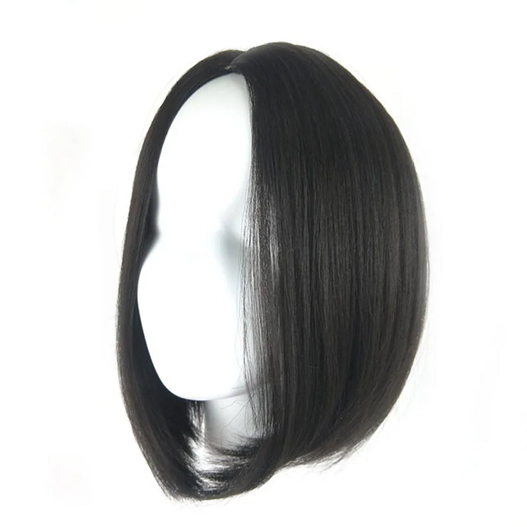 Wig female short straight black hair bobo head synthetic high temperature silk chemical fiber hair button net head set