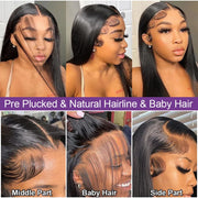 13x6 100% Human Hair Wigs Bone Straight Lace Front Wig 30 34 Inch Straight Hd Lace Frontal Wig For Women Pre Plucked