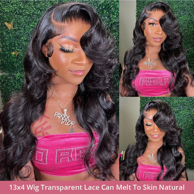 13x4 13x6 HD Transparent Body Wave Lace Front Wig 30 Inch 360 Lace Frontal Brazilian Human Hair Closure Glueless Wig Pre Plucked