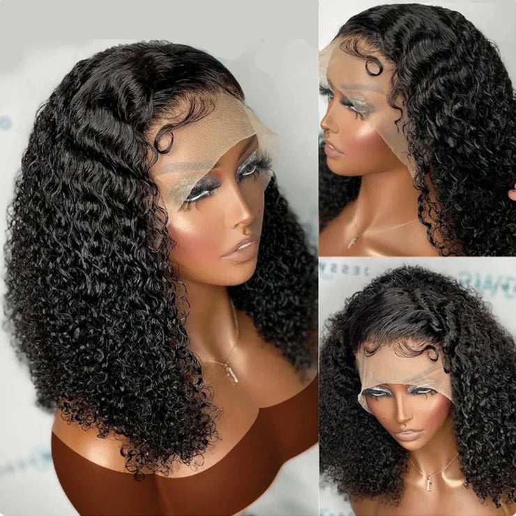 Curly Short Bob Wig Lace Front Human Hair Wigs Brazilian 13x4 Lace Frontal Human Hair Wigs For Black Women Remy Pre Plucked Hair