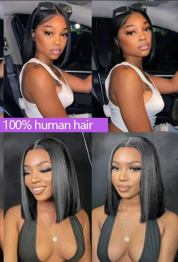 Wear And Go glueless Human Hair Wig Bob Wig lace Front Human Hair Wigs Glueless Wig Human Hair Ready To Wear For Black Women