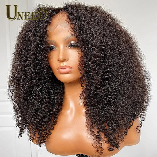 Kinky Curly Wig 13x4 Human Hair Lace Frontal Wigs Mongolian Kinky Curly Human Hair Lace Front Wig For Women 180% 200% Density