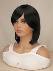 Short Bob Striaight Women Girls Wigs Natrual Black Light Brown Dark Brown Heat Resistant Synthetic Hair Wigs