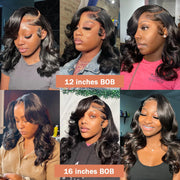 Wigirl 250 Density Body Wave 13x4 Lace Front Human Hair Wigs Short BOB Water Wave 5x5 Wave Wear And Go Glueless Pre Cut Lace Wig