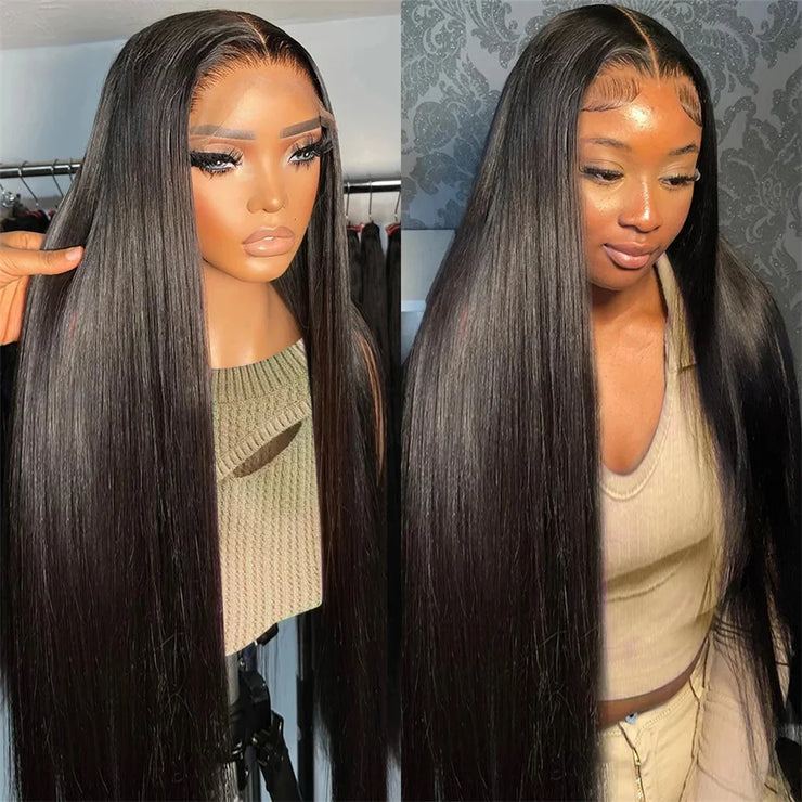 13x6 100% Human Hair Wigs Bone Straight Lace Front Wig 30 34 Inch Straight Hd Lace Frontal Wig For Women Pre Plucked