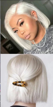 Platinum Blonde 13x4 Short Bob Wigs For Women Straight Pre Plucked Transparent Lace Frontal Wig Brazilian Virgin Human Hair Wigs