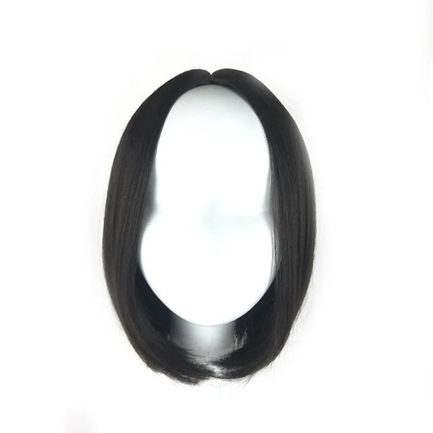 Wig female short straight black hair bobo head synthetic high temperature silk chemical fiber hair button net head set