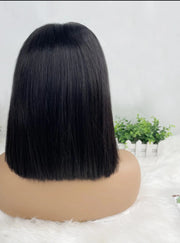 Vietname Super Double Drawn Bone Straight 13x4 Bob Wig with 100% Human Hair Nature Black 250% Density For Black Women