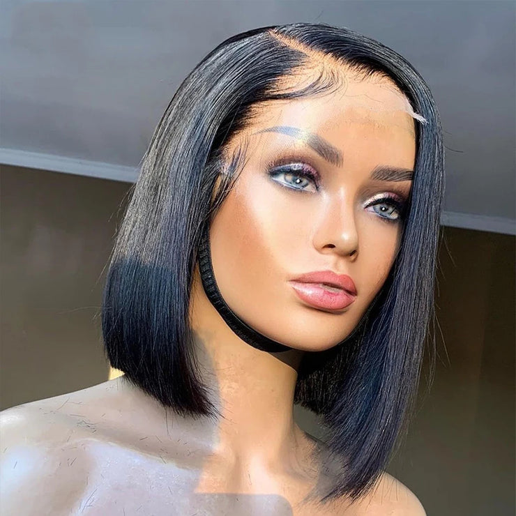 Glueless Straight Bob Wig Lace Front Human Hair Wigs For Women Pre Plucked Short Bob Ready To Wear HD Transparent Deep Lace Wig