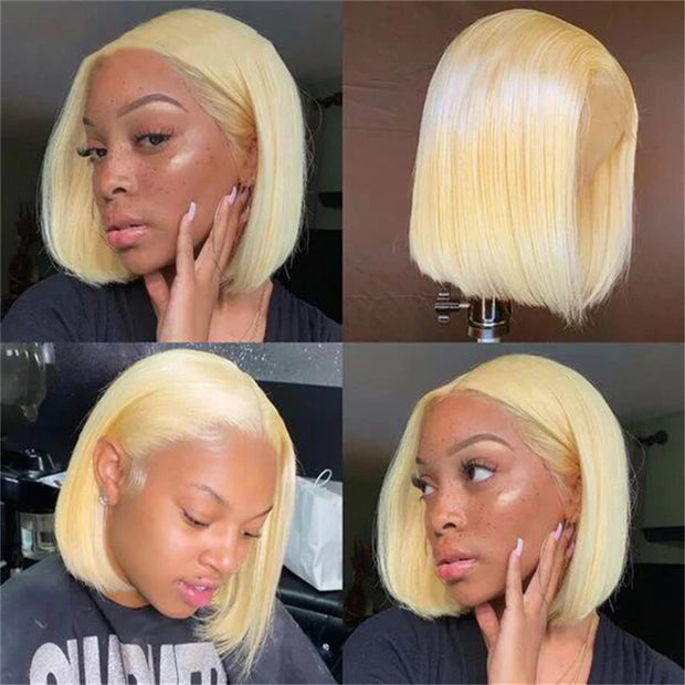 613 Blonde Bob Wig Lace Front Human Hair Wigs 13x6 13x4 Lace Frontal Wigs Remy Brazilian Bone Straight Human Hair Wigs for Women