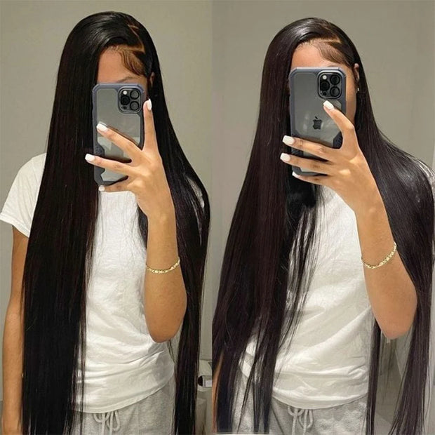 30Inch Bone Straight HD Transparent 13x6 Lace Front Human Hair Wigs Remy Raw Indian 13x4 Lace Frontal Wig For Women Closure Wig