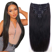 Natural Straight Clip In Human Hair Extension Clip Ins Remy Hair For Women 100% Unprocessed Brazilian Virgin Hair Clip Full Head