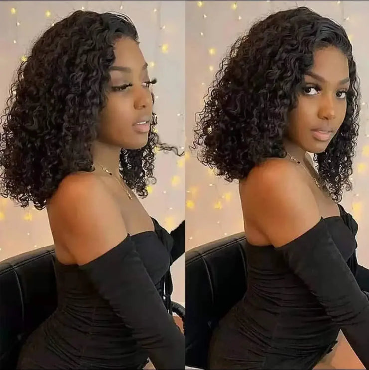 Curly Short Bob Wig Lace Front Human Hair Wigs Brazilian 13x4 Lace Frontal Human Hair Wigs For Black Women Remy Pre Plucked Hair