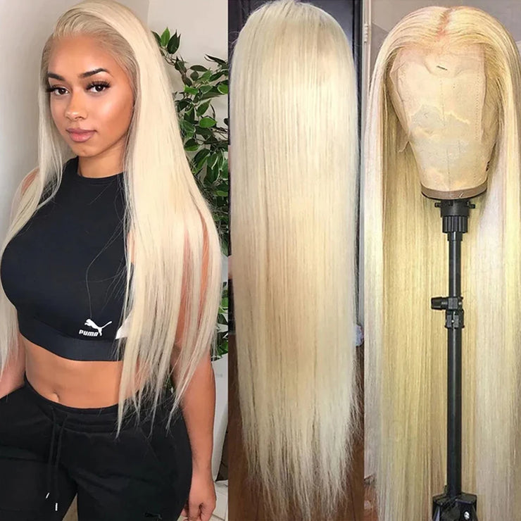 613 13x6 HD Lace Frontal Wig Blonde 613 13x4 Lace Front Human Hair Wigs For Women Pre plucked Bone Straight Human Hair Wigs 180%