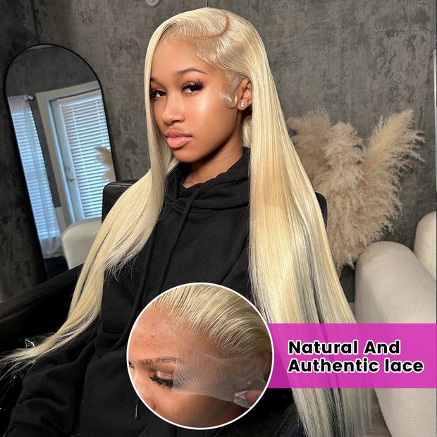 250 Density Blonde 613 HD 30 32 Inch Straight 13x6 Frontal Wig For Black Women 13x4 Transparent Lace Front Human Remy Hair Wigs