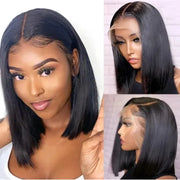 Bone Straight Bob Wig 13x4 Transparent Lace Frontal Wig HD Lace Front Human Hair Wigs For Women Natural Wig Human Hair 180%