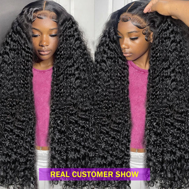 Curly Wigs HD Lace Wig 13x6 Human Hair Loose Deep Wave 13X4 Transparent Front Glueless Ready To Go 250 Density