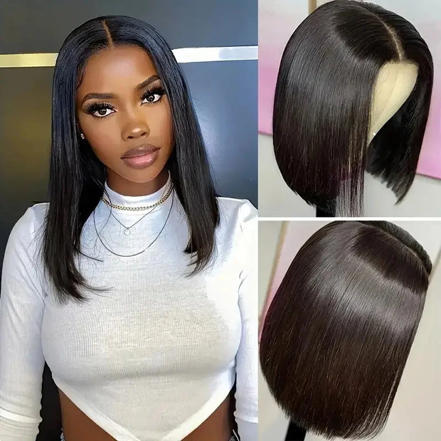 Brazilian Straight Bob Wig Human Hair 4x4 Lace Front Human Hair Wigs 150% Density Short Bob Wigs for Black Women