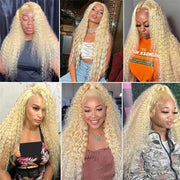 13x6 Lace Human Hair Wigs 613 Hd Lace Frontal Wig Honey Blonde Deep Wave Brazilian Remy Hair 13x4 HD Lace Frontal Wigs For Women