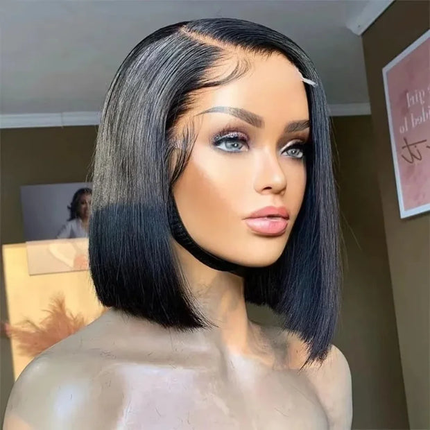 Wear Go Glueless Wig HAIR Malaysia Straight Bob Wig 4x4 HD Lace Front Wig Glueless Pre Plucked Human Wigs Ready To Go